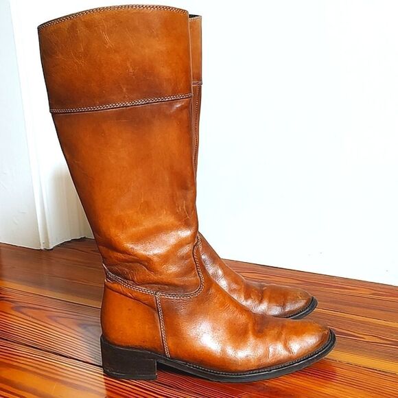 Vera Pelle Tall Leather Boots Made in Romania - Picture 1 of 12